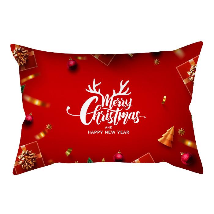 New Christmas Waist Pillow Case Long Pillow Pillow Golden Snowflake Home Cushion Cover