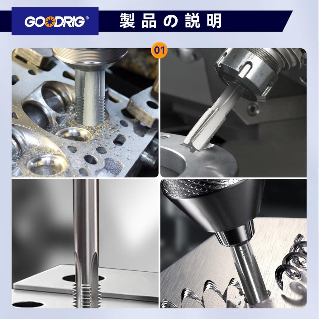 GOODRIG Tap and Die Left Thread HSS Round Die Set with Diameter Adjustment Through Hole Air Gun Parts 2 Pieces Set, M14x1.0mm Tap, Function,