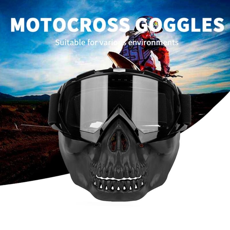 Winddichte Motorradbrille Abnehmbare Gesichtsmaske Bequeme Atmungsaktive Gesichtsbedeckung Perfekt für Motorradabenteuer