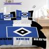 Hamburger SV Pattern Bedding Quilt Set Quilt Cover Pillowcase Home Decoration Birthday Gift (1 * Duvet Cover + 2 * Pillowcase, Without Core)
