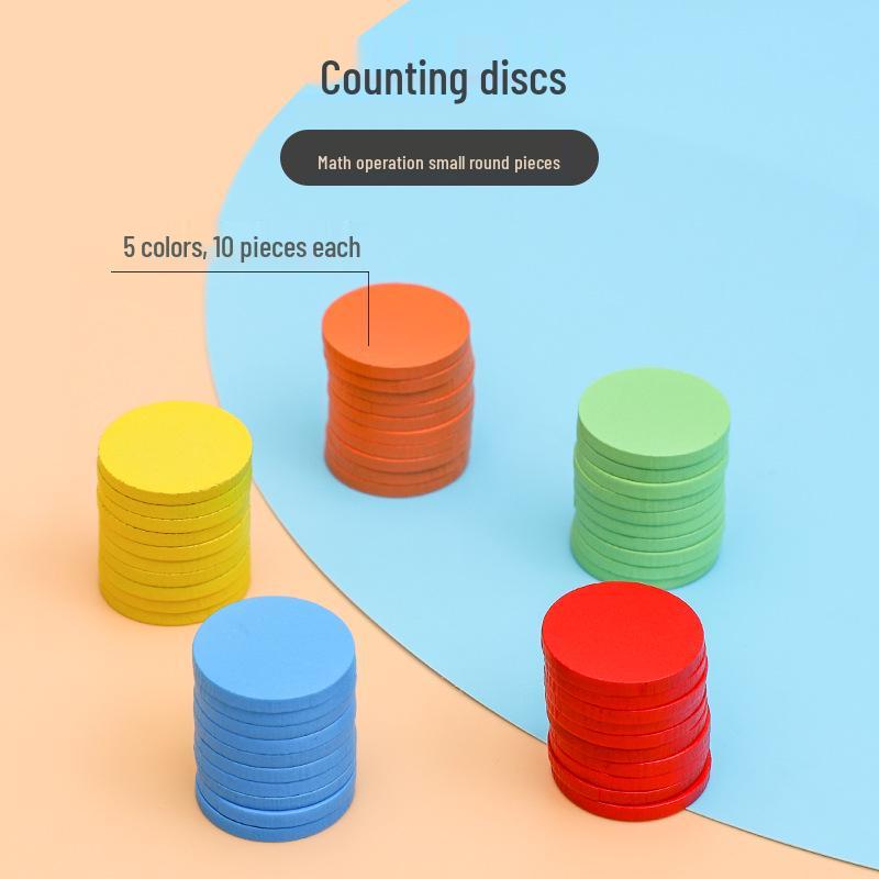 Elementary School Math Teaching Set with Counters and Geometric Solids for Intellectual Development, Grades 1-2