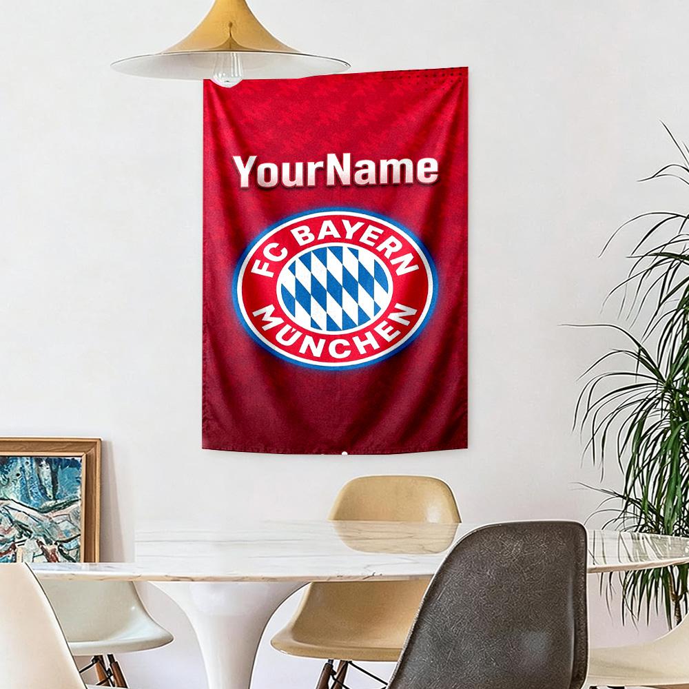 Bayern Munich Custom Your Name Wall Decor Tapestry Art For Pet Memorial Birthdaywedding Party Backdrop Family Gift