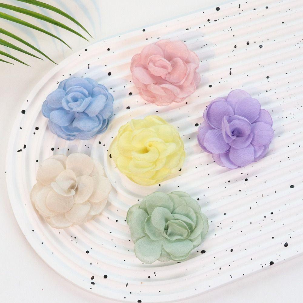 

5шт 3D тканевая заплатка искусственная камелия тканевая аппликация шифоновые цветы заплатки украшение платья