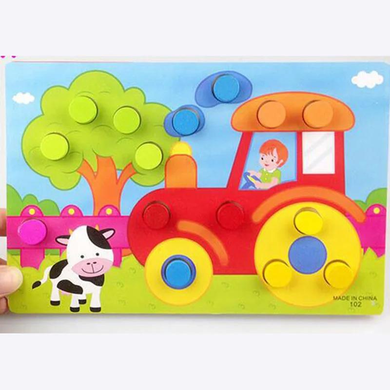 

Colorful Cognition Board Montessori Educational Toys For Children Wooden Toy Jigsaw Early Learning Color Match Gam