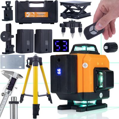 Poziomica Laserowa Orange Tiger ROT16L – 16 Linii Laserowych | Statyw 43-120 Cm Z Pokrowcem | Suwmiarka Elektroniczna W Etui