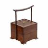 Rustic Wood Storage Box with Rattan Lid | Raised Feet for Elevated Profile,