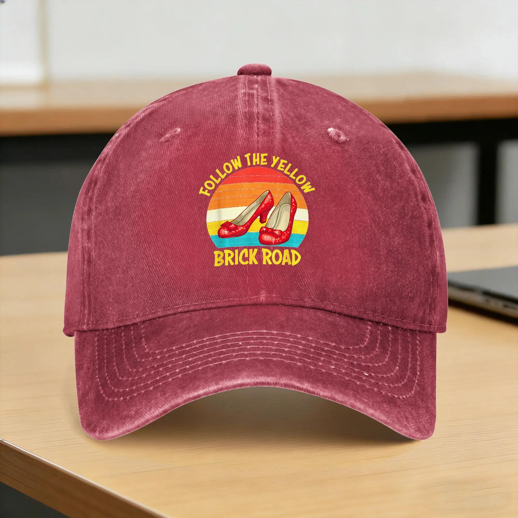 Follow The Yellow Brick Road Retro Casual Baseball Cap For FeUnisex Unisex Summer  Outdoor Sport Trucker Hat Fashion Baseball Caps One Size