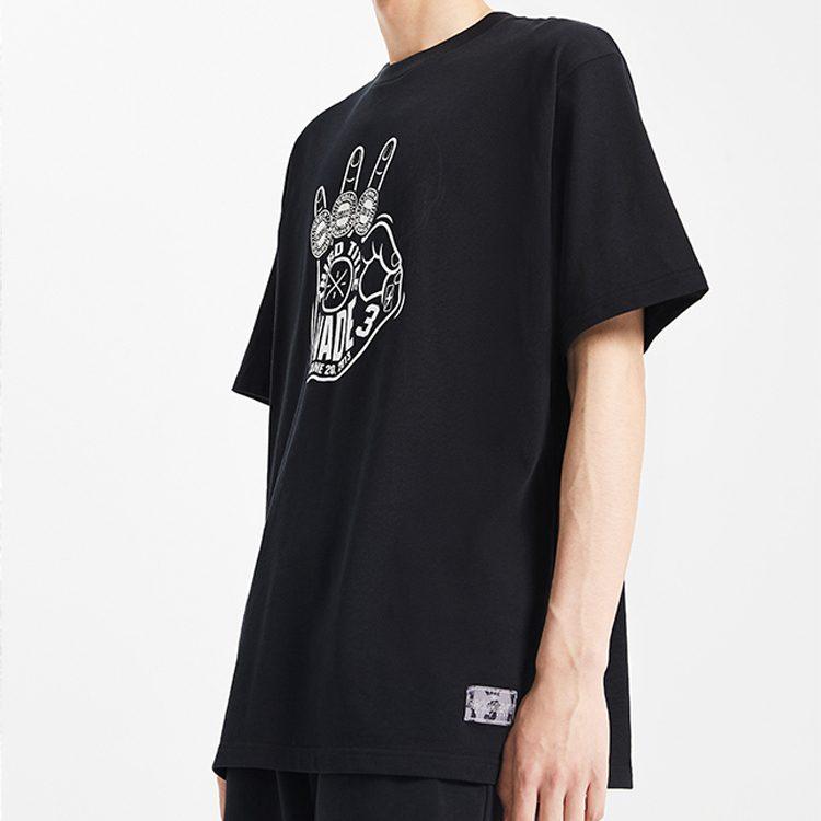 Li Ning T Shirts Men's Black Crew Neck Moderate Straight Fit AHSQ487-1