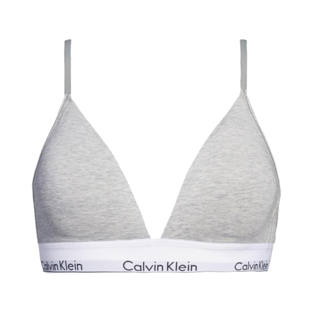 (W) Calvin Klein Modern Cotton Lightly Lined Triangle Bra Grey Heather