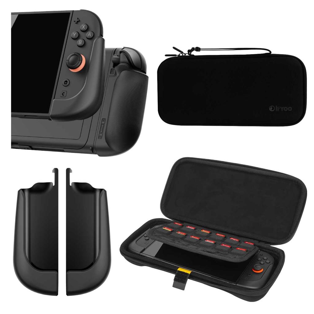 IFYOO NexGrip Ergonomic Grip Case for Switch 2 Carrying Case Accessory Set for Switch 2 2 Controllers Black & - Joy-Con -