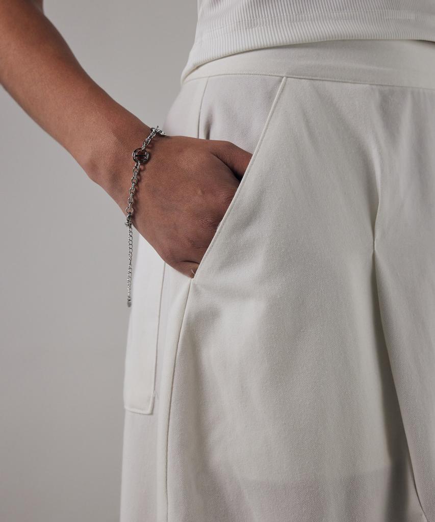 Teulimingbeodeu Bar-Tack Pleated 2-Way Fit Skirt [ White ]
