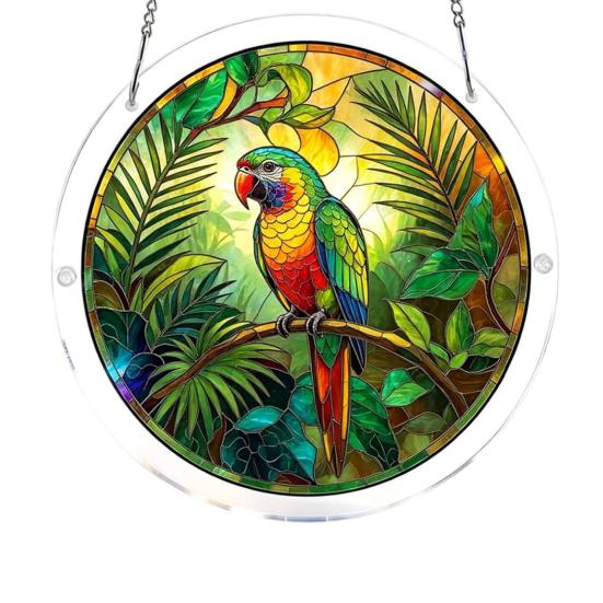 Acrylic Jigsaw Puzzle Suncatcher 83 Pcs DIY Puzzles Craft Kit for Adults Colorful Window Hanging Ornament for Women Men Home Garden Decor