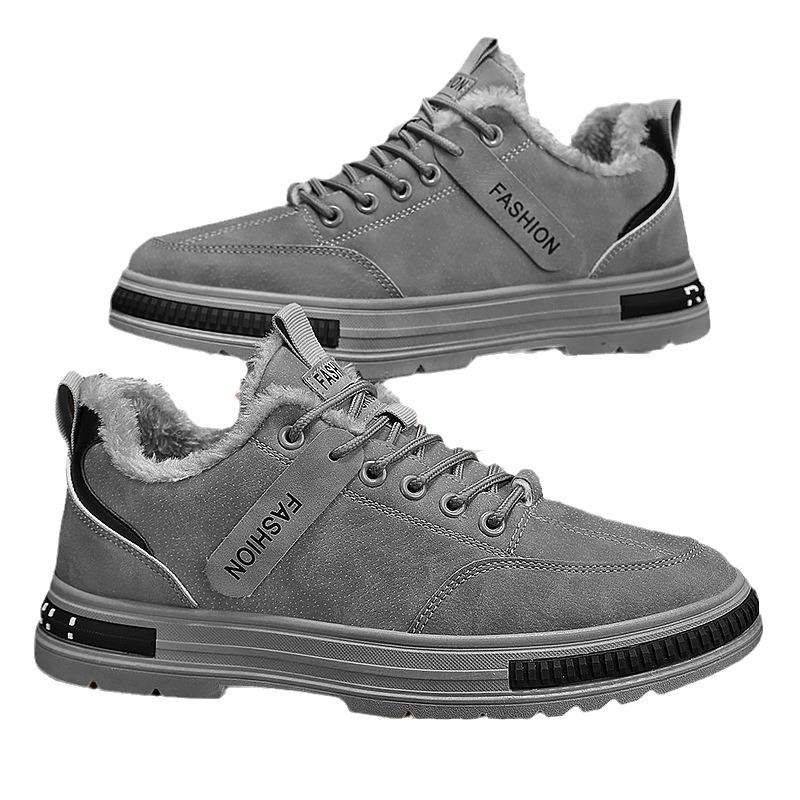 Vinter herresko fleecefortykkede vanntette og sklisikre sportsarbeidssko Martin-støvler varme snøstøvler herre arbeidsforsikring bomullssko