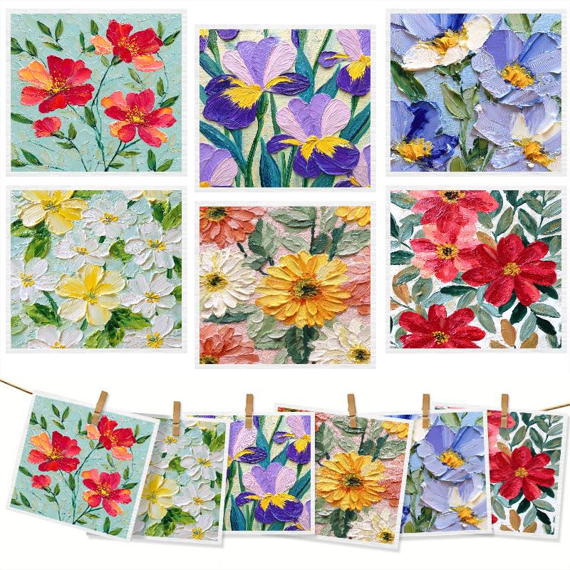 6PCS Patterned Swedish Dishcloths Biodegradable Eco-Friendly Dish Towels Reusable Absorbent Kitchen Washable Cleaning Cloths