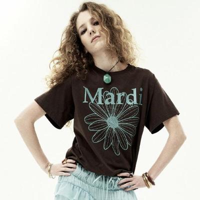 Dienstag Mittwoch Flowermardi T-Shirt Braun Minze (Eine Grösse passt allen)