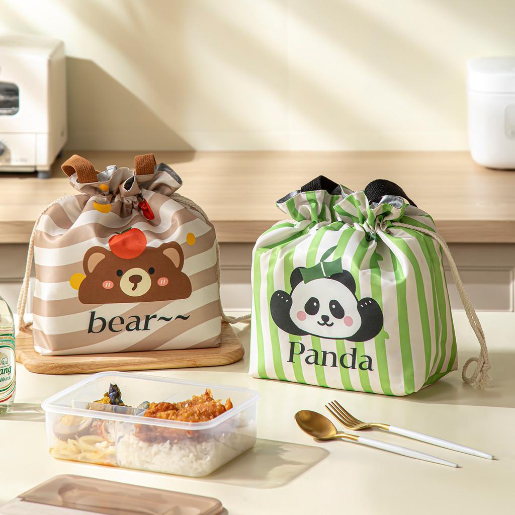 Cartoon Panda Insulated Lunch Bag For Students And Office Use With Thick Aluminum Foil For Travel