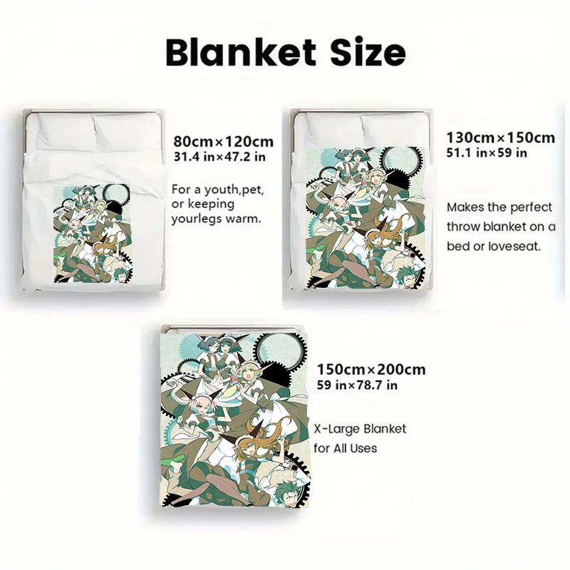 Steins Gate 2D Flat Pattern Flannel Blanket High quality All Seasons Warmth and Comfort Perfect for Christmas Gifts.DMT0925319