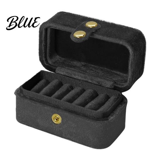 Compact Travel Accessory Style Organizer Slot Jewelry Box Multi Portable Ring Case Simple Metal Snap