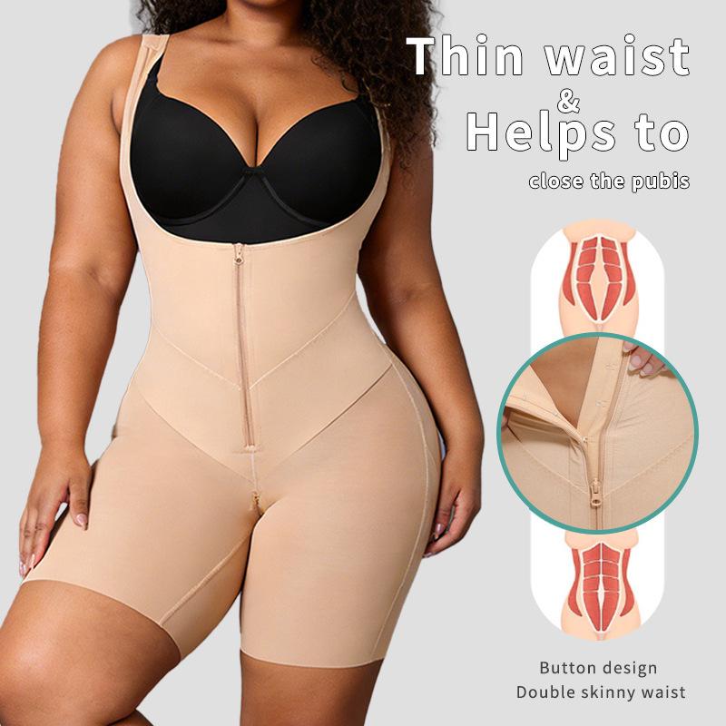 European & American Cross-border Abdominal Tightening Bodysuit with Zipper & Hook - Hip Lifting, Waist Cincher, Thin Body Shaper