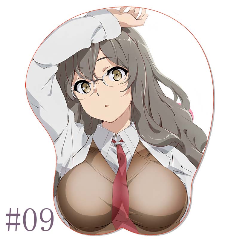 Anime Futaba Rio 3D Mouse Pad B_Bunny G_Girl S_Senpai Mousepad Silicone Titty Boobs Wrist Support MousePad Oppai Mouse Mat