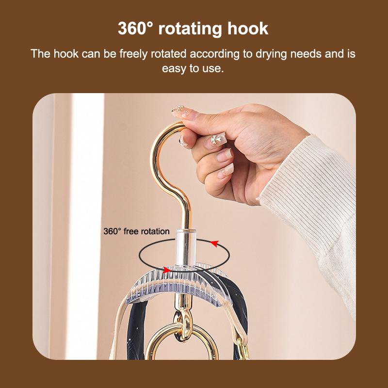 360° Rotating Bag Hook Multifunctional Bag Scarves Hanger Wardrobe Coat Rack No Drilling Required Home Storage Hangers