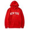 Women New York U.S.A City Hoodies Fashion Letter Printed Graphic Sweatshirts Loose Casual Harajuku Hooded Sportwear Pullover