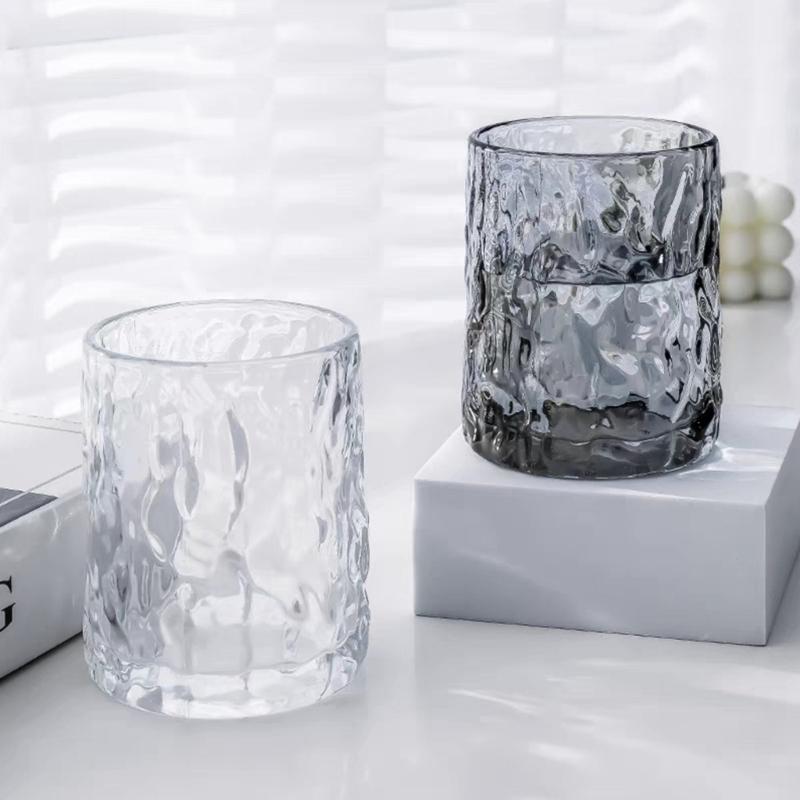 Delicate 240ml Glass Mouthwash Cup With Wide Opening And Comfortable Grip Toothbrush Holders Cup For Everyday Use