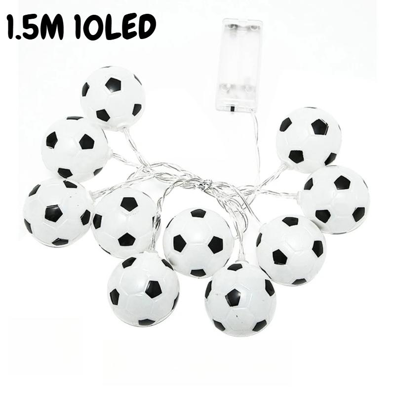 20 LED Soccer Ball String Lights Decorative Fairy Lights for Garden Balcony Bar Party Outdoor Indoor Sports Theme Mood Lighting