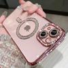 New Fashion Glitter Diamond Transparent Case for IPhone 16E 15 14 13 11 12 Pro Max 16 Plus Magnetic Wireless Charge Bumper Cover