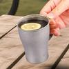 Вінтажна кавова чашка з чистого титану, портативна для подорожей з ручкою, для молока, пива, сіку 400 мл, сріблясто-сірий термостакан для води