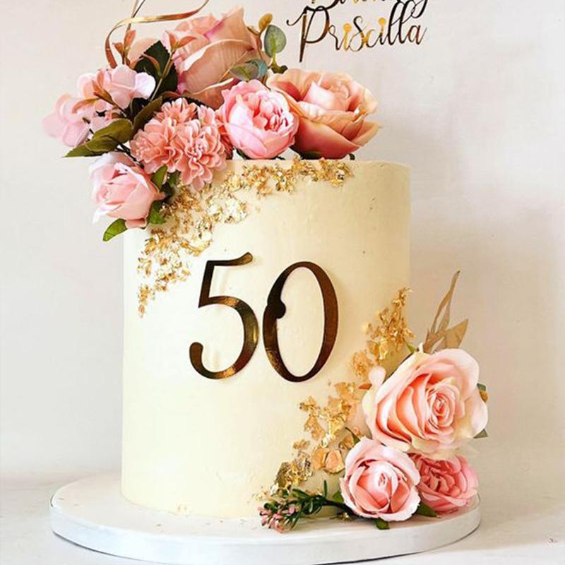 

Acrylic Gold 0-9 Number Cake Topper Adult Kids Birthday Party Cake Decoration Wedding Anniversary Digital Cake Side Decor
