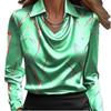 Elegant Print Swing Collar Women's Shirt, 2025 Style