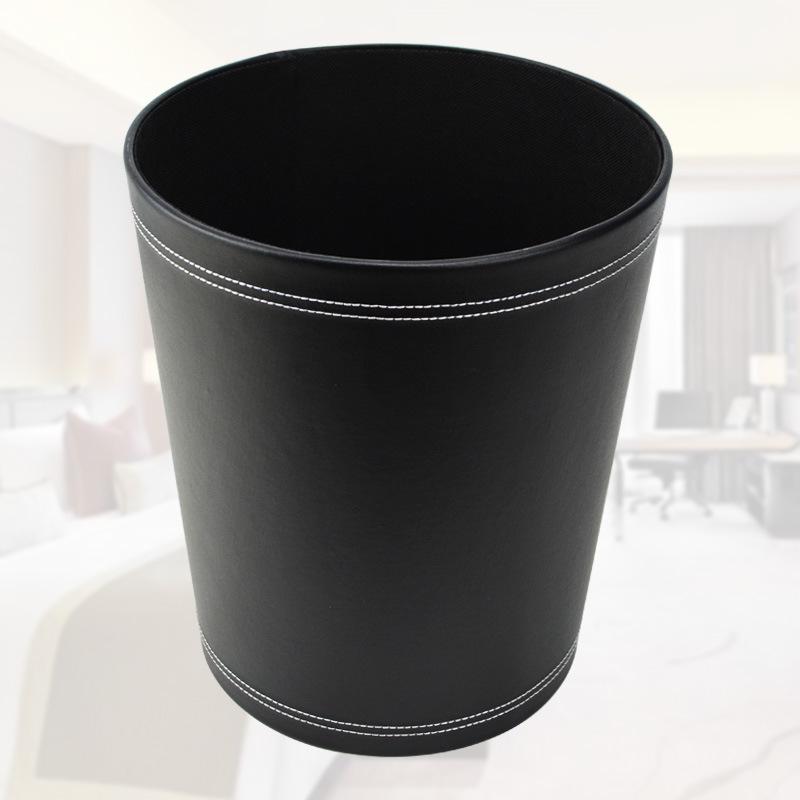 Creative Leather Trash Can with Custom Options for Home and Hotel Use