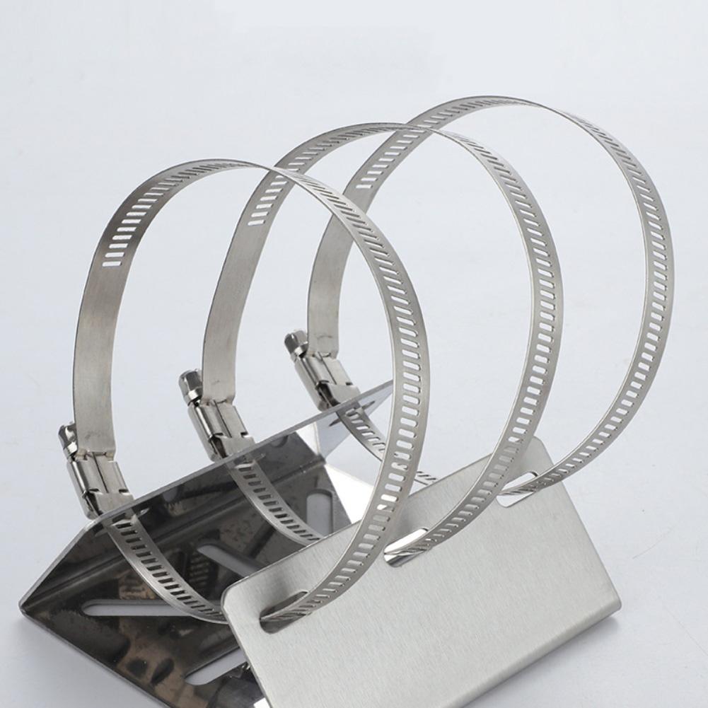 1set Camera Mount With 3pcs Adjustable Rings Stainless Steel Vertical Pole Mount Outdoor LED Lights Solar Panels Camera Mount 1