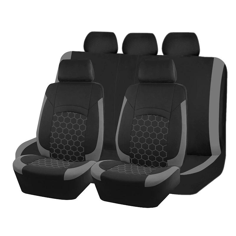 5 Seats Football Embroidery Car Seat Covers Polyester Fabric Honeycomb Seat Covers Universal Fit Most Car Suv Truck