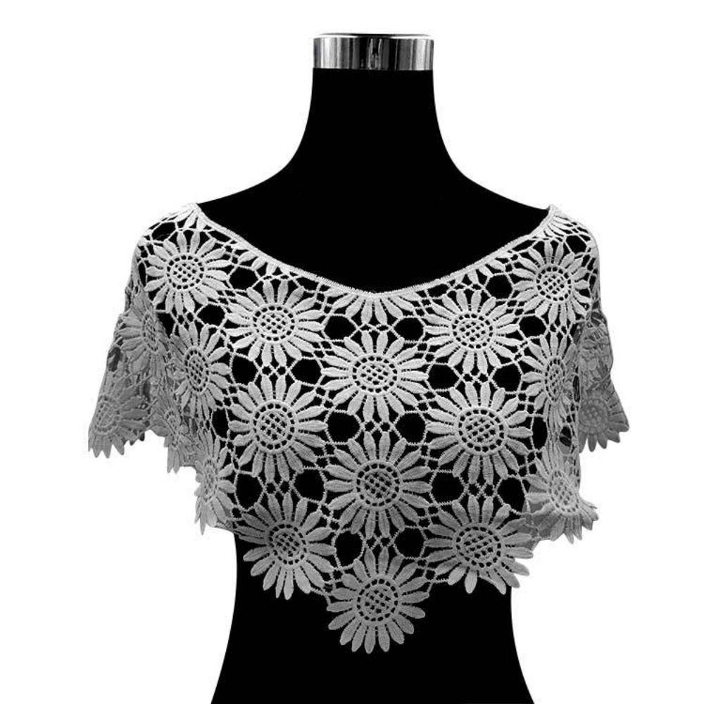 Creative Lace Shawl Poncho Tulle Lace Hollow Out Vest Fashion Fake Collar  Garment Accessories