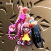 Cartoon Boy & Girl Bicycle Keychain Pendant - Cute Couple Car Keyring Gift