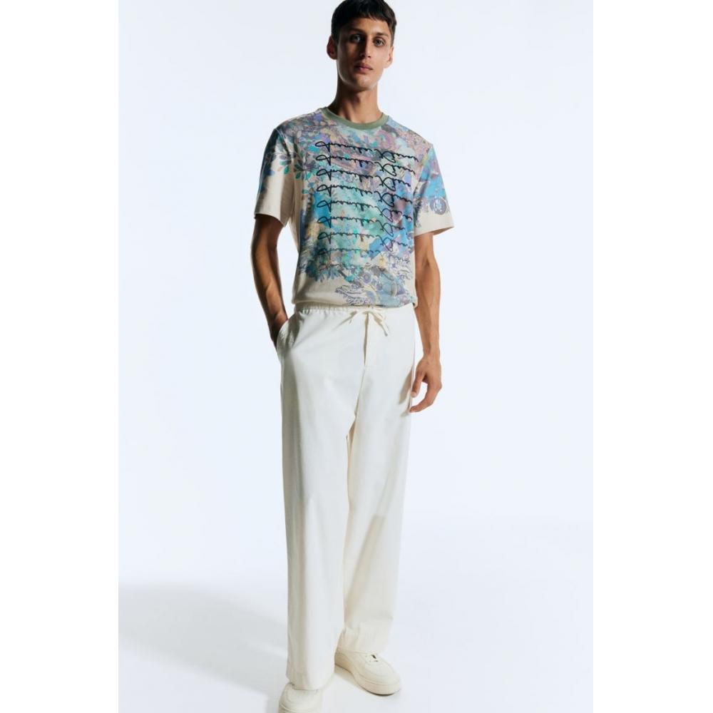 

H M eMbroidered CottOn Pull On Pants creaM Flower