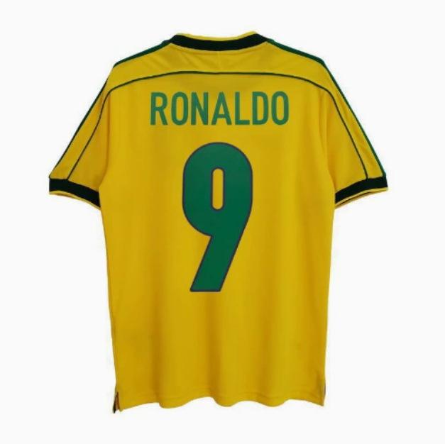 Camiseta de Fútbol Retro de Brasil del Mundial 2002: Carlos #6, Ronaldo #9, #11, y Ropa Ball.