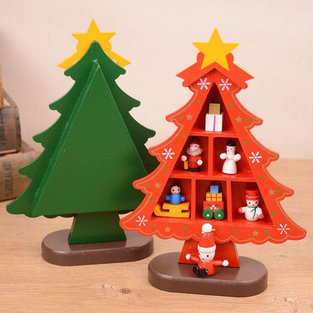 Ornament Tischkamine Weihnachten Stereo Mini Weihnachtsbäume Holzweihnachtsbaum Weihnachtsgeschenke