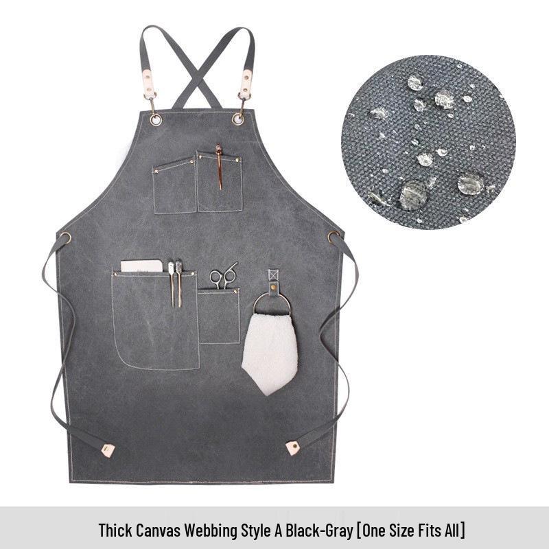 Canvas Denim Apron for Florists, Coffee Shops, and Restaurants - New Fashion Style for Baking & Work.