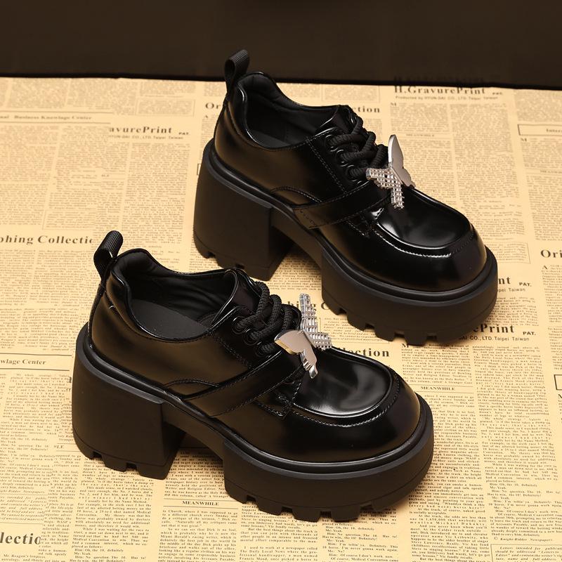 SJN939-7 Damskor med tjock sula och plattform - Höst 2024 Trendiga höjdökande skor med mjuk sula