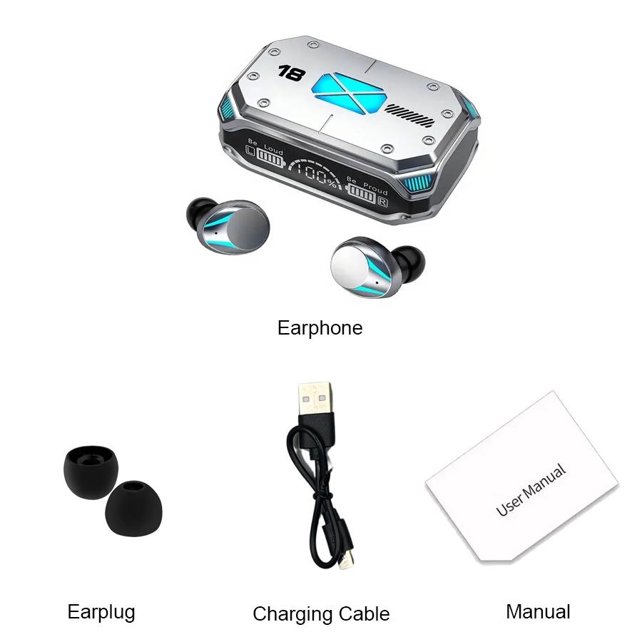 M41 Bluetooth Kopfhörer Kabellose Kopfhörer Smart Touch Digitalanzeige Stereo Ohrhörer Mit Farblicht Magnetische Saugkopfhörer