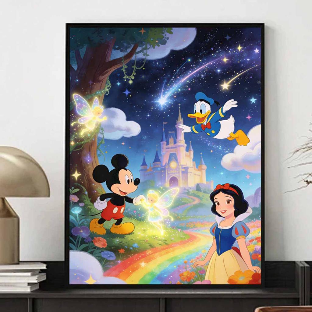 5D DIY Disney Diamond Art Painting Kit Mickey Donald Snow White Fairy Castle Creative Home Decor