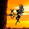 1 Piece Angel Metal Wall Art Outdoor Vintage Garden Sculpture Sentimental Yard Sign for Patio Lawn Birthday Housewarming Gift Durable Antique Finish