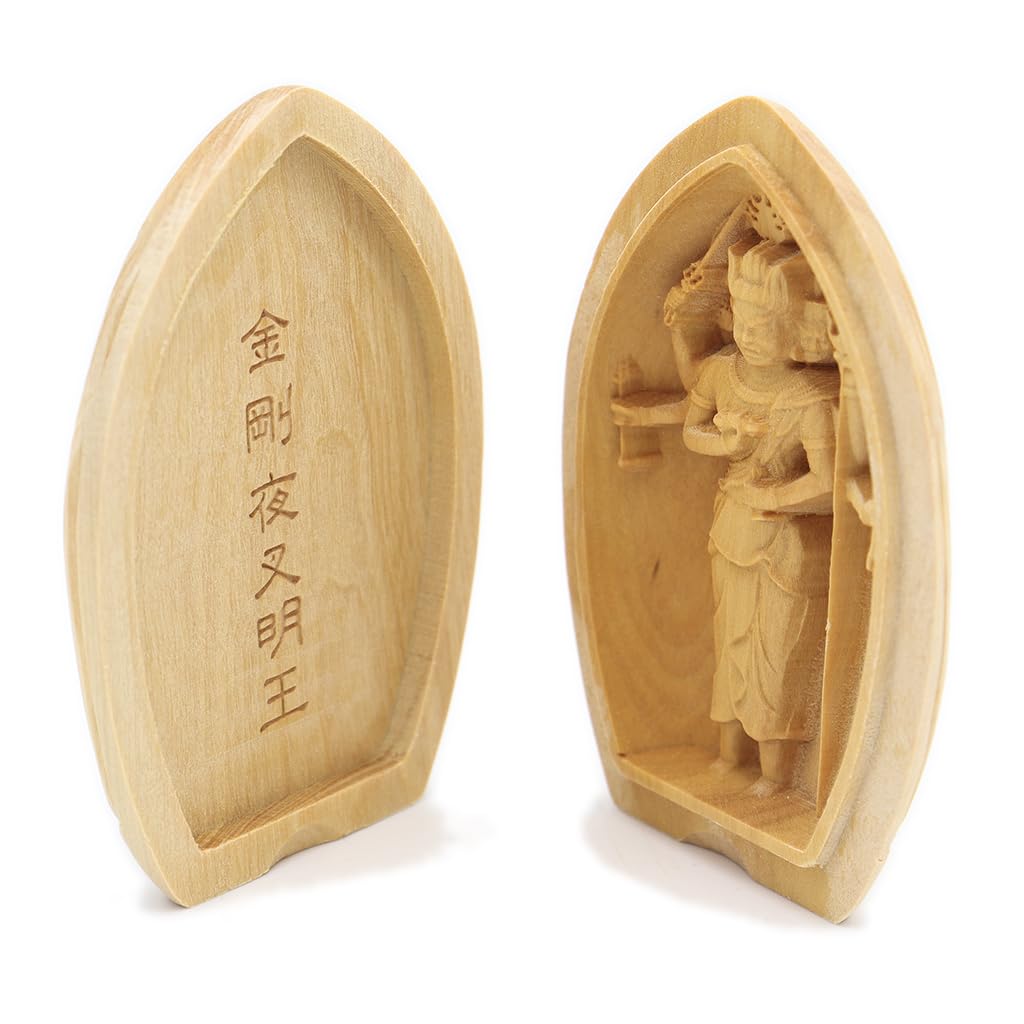 Kuritas besondere buddhistische Statue [Schutzgottheit] Kongo Yasha Myo-o (Lotusförmiger Räucherstäbchenhalter Buddha [Taschen-Buddha]) Schutzgottheit (Höhe