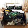Cartoon Monster Truck Cool Vehicle Off Road Vehicle Bedding Set Boys Girls Twin Queen Size Duvet Cover Pillowcase Bed Kids Adult Tool