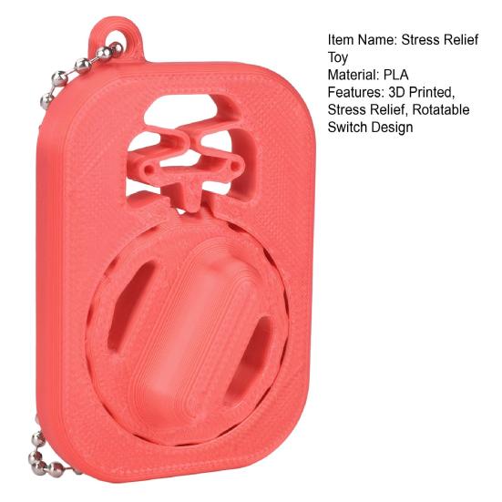 3D Printed Switch Fidget Toy, Stress Relief Rotatable Switch Toy with Ball Chain, Pocket Size Decompression Tool for Home Office