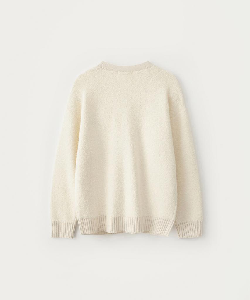 Sseomweeobeoteo Rima Boucle V-Neck Cardigan - Ivory