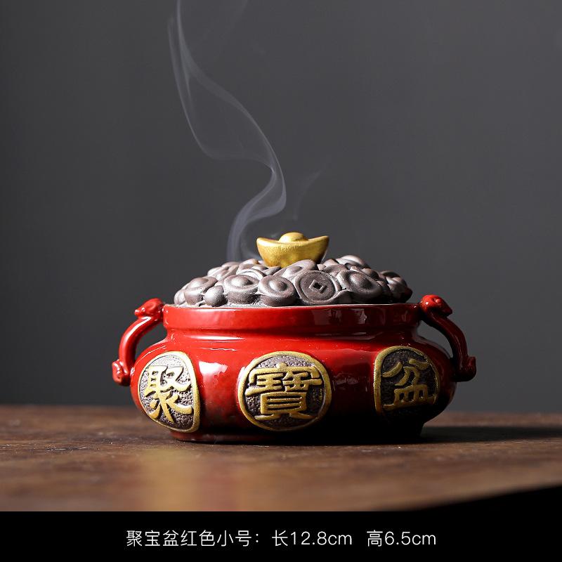 

Cornucopia Incense Burner Ceramics Aromatherapy Incense Holder Vintage Chinese Decor Zen for Meditation Mosquito Coil Holder